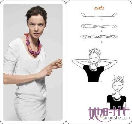 巧系絲巾，10種實(shí)用方法春季扮靚！[圖]