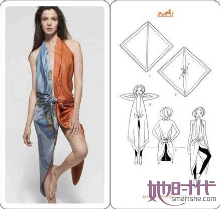 巧系絲巾，10種實(shí)用方法春季扮靚！[圖]