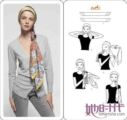 巧系絲巾，10種實(shí)用方法春季扮靚！[圖]