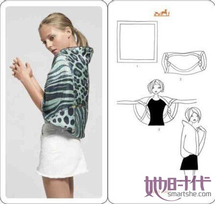 巧系絲巾，10種實(shí)用方法春季扮靚！[圖]