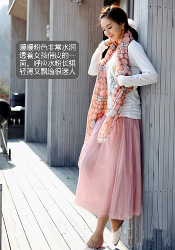 春日雪紡絲巾氣質美搭