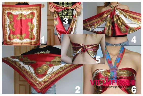 絲巾變內衣 Hold不hold住,最新服裝圖片-圍益美商城