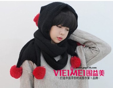 黑色圍巾 突顯的別致與獨特,最新服裝圖片-圍益美商城