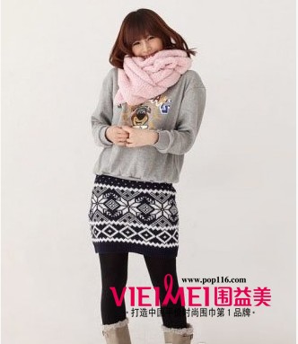 甜美圍巾輕松打造亮麗女孩,最新服裝圖片-圍益美商城