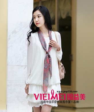 絲巾讓你扮出鄰家女孩般的氣質,最新服裝圖片-圍益美商城
